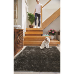 Origins Charcoal and Black Glamour and Shimmer Rug 80 x 150cm - Origins Rugs - Wilko - thumbnail 3