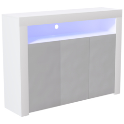 Vida Designs Nova 3 Door White and Grey LED Sideboard - Size: 35 x 130 x 97cm - Wilko - thumbnail 3