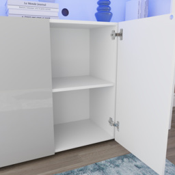 Vida Designs Nova 3 Door White and Grey LED Sideboard - Size: 35 x 130 x 97cm - Wilko - thumbnail 5