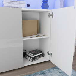 Vida Designs Nova 3 Door White and Grey LED Sideboard - Size: 35 x 130 x 97cm - Wilko - thumbnail 4