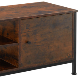 tectake Durban 3 Shelf Dark Wood Rustic TV Stand - Size: 45.5 x 40 x 110cm - Brown - Wilko - thumbnail 7