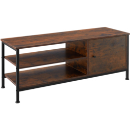 tectake Durban 3 Shelf Dark Wood Rustic TV Stand - Size: 45.5 x 40 x 110cm - Brown - Wilko - thumbnail 3