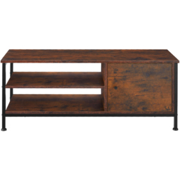 tectake Durban 3 Shelf Dark Wood Rustic TV Stand - Size: 45.5 x 40 x 110cm - Brown - Wilko - thumbnail 4
