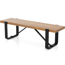 Costway Natural Metal Long Hallway Bench - Size: 160 x 50 x 17cm - Cream - Wilko - thumbnail 4