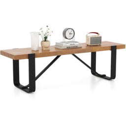 Costway Natural Metal Long Hallway Bench - Size: 160 x 50 x 17cm - Cream - Wilko - thumbnail 3