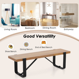 Costway Natural Metal Long Hallway Bench - Size: 160 x 50 x 17cm - Cream - Wilko - thumbnail 7