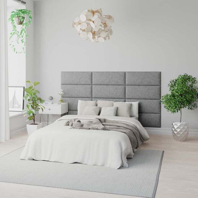 Aspire EasyMount Grey Saxon Twill Upholstered Wall Mounted Headboard Panels 8 Pack - Aspire Beds - Wilko - image 1