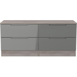 Crowndale Milan 4 Drawer Grey Gloss and Oak Bed Box - Size: 51 x 110 x 39cm - Grey Gloss & Grey Oak - Wilko - thumbnail 5