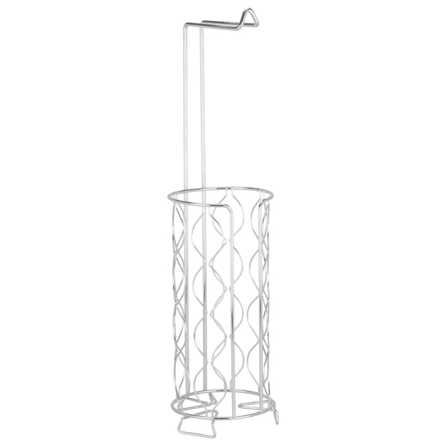 Silver Wave Design Free Standing Toilet Roll Holder - Size: 16 x 61 x 15cm - Wilko - image 1