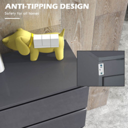 Portland 5 Drawer High Gloss Grey Chest of Drawers - Wilko - thumbnail 7