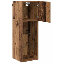 vidaXL Single Door 3 Shelf Old Wood Wall Mounted LED TV Unit - Size: 150 x 45.5 x 31.5cm - Brown - Wilko - thumbnail 6