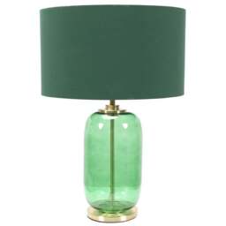 ValueLights Leigh Reni Green Shade Forest Green Glass LED Table Lamp - Size: 52.5 x 45 x 45cm - Wilko - thumbnail 1
