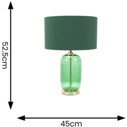 ValueLights Leigh Reni Green Shade Forest Green Glass LED Table Lamp - Size: 52.5 x 45 x 45cm - Wilko - thumbnail 5