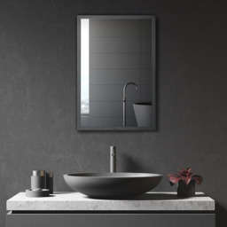 Kleankin Black Wall Mounted Slim Mirrored Bathroom Cabinet - Size: 60.0 cm x 12.0 cm x 40.0 cmcm - Wilko - thumbnail 4