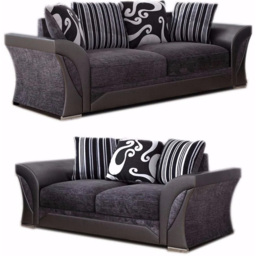 Portland Lisbon 5 Seater Black and Grey Sofa Suite - Wilko - thumbnail 3