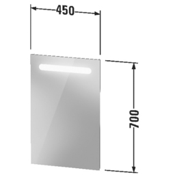 Duravit Matt White LED Wall Mirror 70 x 45cm - Size: 70 x 45 x 3.5cm - Wilko - thumbnail 4