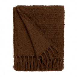 Yard Candar Cocoa Textured Boucle Throw - Size: 170 x 130 x 1cm - Brown - Wilko