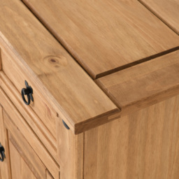 Seconique Corona Single Door Single Drawer Waxed Pine Bedside Table - Brown - Wilko - thumbnail 7