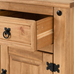 Seconique Corona Single Door Single Drawer Waxed Pine Bedside Table - Brown - Wilko - thumbnail 6