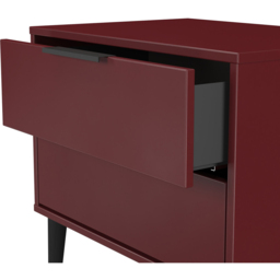 Crowndale Hong Kong 2 Drawer Red Matt Side Table Ready Assembled - Size: 60 x 58 x 40cm - Wilko - thumbnail 7