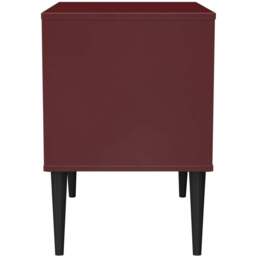 Crowndale Hong Kong 2 Drawer Red Matt Side Table Ready Assembled - Size: 60 x 58 x 40cm - Wilko - thumbnail 4