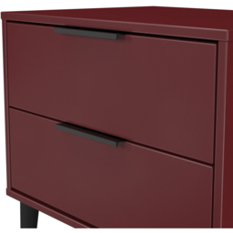 Crowndale Hong Kong 2 Drawer Red Matt Side Table Ready Assembled - Size: 60 x 58 x 40cm - Wilko - thumbnail 6