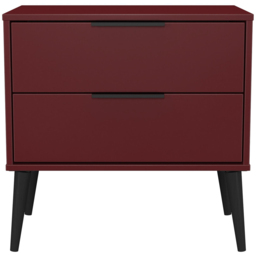 Crowndale Hong Kong 2 Drawer Red Matt Side Table Ready Assembled - Size: 60 x 58 x 40cm - Wilko - thumbnail 3