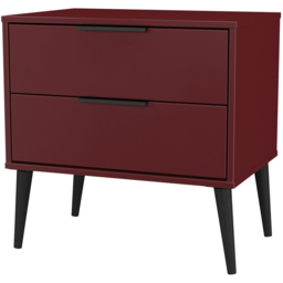 Crowndale Hong Kong 2 Drawer Red Matt Side Table Ready Assembled - Size: 60 x 58 x 40cm - Wilko - thumbnail 5