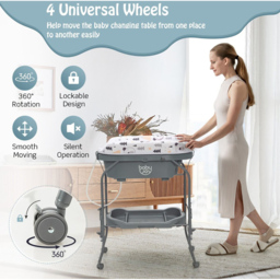 Costway 2 in 1 Baby Changing Station with Bathtub - Size: 84 x 53 x 36cm - Grey - Wilko - thumbnail 7