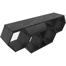 Decorotika Honey Full Bendire Wide Hexagonal TV Unit - Size: 55.5 x 140 x 26.6cm - Black - Wilko - thumbnail 5