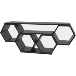 Decorotika Honey Full Bendire Wide Hexagonal TV Unit - Size: 55.5 x 140 x 26.6cm - Black - Wilko - thumbnail 3