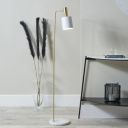 Pacific Lifestyle Biba White and Gold Marble Footed Floor Lamp - Wilko - thumbnail 3