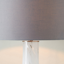 Pacific Lifestyle Aurora Grey Cotton Shade Speckled White Glass Table Lamp - Size: 58 x 36 x 36cm - Wilko - thumbnail 5