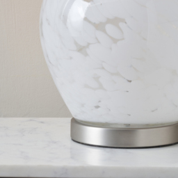 Pacific Lifestyle Aurora Grey Cotton Shade Speckled White Glass Table Lamp - Size: 58 x 36 x 36cm - Wilko - thumbnail 4