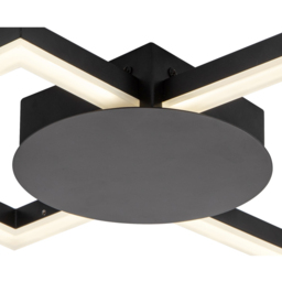 Cosylyte Miles 2 Square Matt Black LED Flush Ceiling Light - Size: 47 x 47 x 7.5cm - Wilko - thumbnail 6
