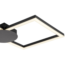 Cosylyte Miles 2 Square Matt Black LED Flush Ceiling Light - Size: 47 x 47 x 7.5cm - Wilko - thumbnail 5