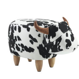 Gardeco Black And White Lulu The Spotted Cow Velvet Footstool - Size: 36 x 61 x 32cm - Black & White - Wilko - thumbnail 3