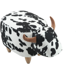Gardeco Black And White Lulu The Spotted Cow Velvet Footstool - Size: 36 x 61 x 32cm - Black & White - Wilko - thumbnail 4
