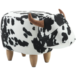 Gardeco Black And White Lulu The Spotted Cow Velvet Footstool - Size: 36 x 61 x 32cm - Black & White - Wilko - thumbnail 5