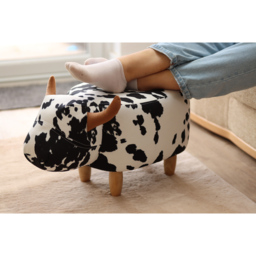 Gardeco Black And White Lulu The Spotted Cow Velvet Footstool - Size: 36 x 61 x 32cm - Black & White - Wilko - thumbnail 7