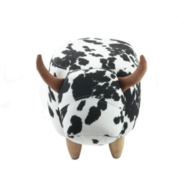 Gardeco Black And White Lulu The Spotted Cow Velvet Footstool - Size: 36 x 61 x 32cm - Black & White - Wilko - thumbnail 6