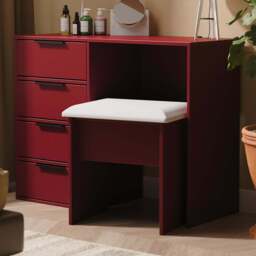 Crowndale Hong Kong 4 Drawer Red Matt Vanity Dressing Table Ready Assembled - Wilko - thumbnail 1