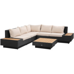 Outsunny 5 Seater Black Rattan Outdoor Sectional Corner Sofa Set - Wilko - thumbnail 3