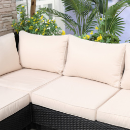 Outsunny 5 Seater Black Rattan Outdoor Sectional Corner Sofa Set - Wilko - thumbnail 4