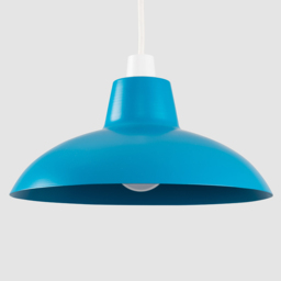ValueLights Civic Metro Style French Blue Metal Retro Pendant Light Shade - Size: 12 x 28 x 28cm - Wilko - thumbnail 4