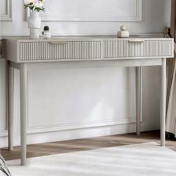 CARME Home Layla 2 Drawer Mocha Dressing Table - Size: 29 x 51 x 125cm - Grey - Wilko - thumbnail 1