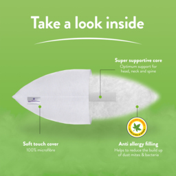 Slumberdown Anti Allergy Super Support Pillow 2 Pack - White - Wilko - thumbnail 6