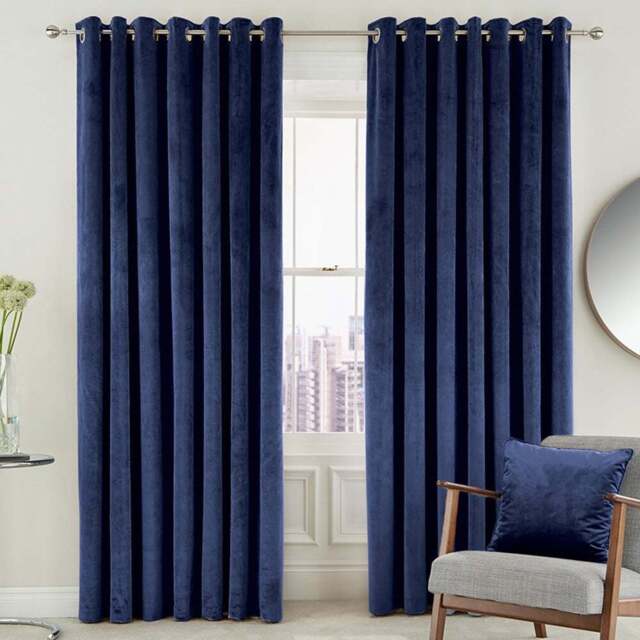 Helena Springfield Escala Lined Electric Blue Curtains 229 x 229cm - Size: W 229 x D 229cm - Wilko - image 1
