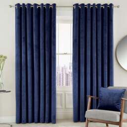 Helena Springfield Escala Lined Electric Blue Curtains 229 x 229cm - Size: W 229 x D 229cm - Wilko