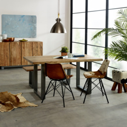 Brooklyn Barima 4 Seater Wooden Dining Table - Brown - Wilko - thumbnail 6
